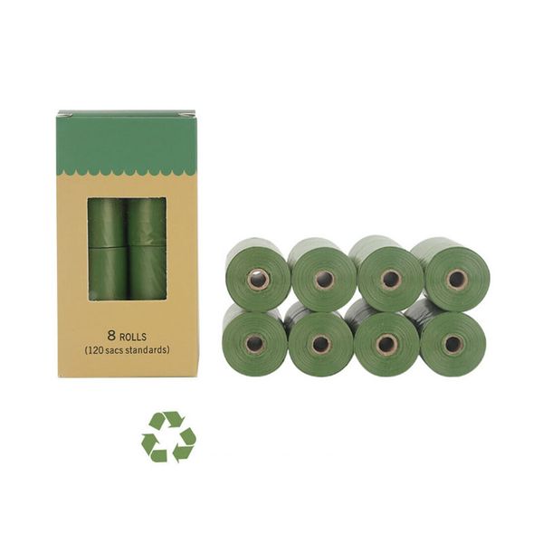 Eco-friendly Dog Poop Bag Pet Poo Unscented Waste Bags 8Rolls 100% Leak-Proof