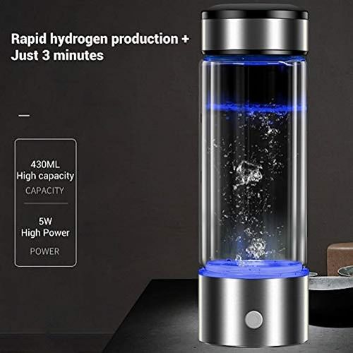Hydrogen Water Generator, Portable Hydrogen Water Bottle, High Concentration Hydrogen Water Generator, 1300 ppb, Bottle Size, 2-in-1, 15.2 fl oz (450 ml), Rechargeable, Portable, Reduced Water