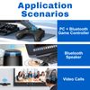 USB Bluetooth 5.3 Adapter, 20m Range, Multi-Device Support, Windows Compatible, Black/White
