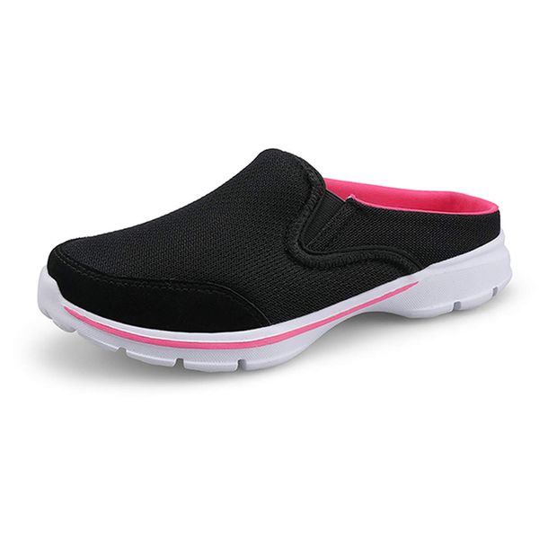 [Sanguine] Women's Sneakers, Slip-on, Safety Shoes, Deck Shoes, Ultra Lightweight, Walking Shoes, Lace-free, Nurse Shoes, Work Shoes, Easy to Put on and Take Off, Mom, Women's Shoes, Mama Shoes, Middle-Elderly Shoes, 02black