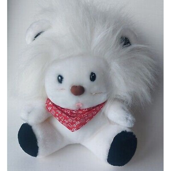 Applause 10 Inch White Lion Plush Bandy Bandanna Vintage 1983 Stuffed Animal Toy