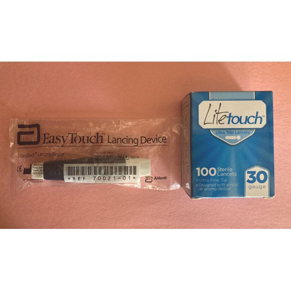 EasyTouch Lancing Device - MediSense - Blue **RARE** + 100 30G Lancets