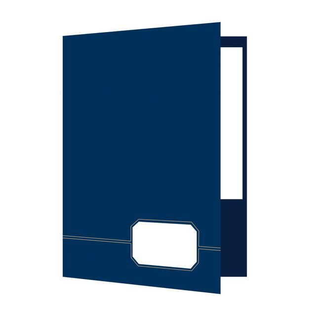 Oxford Monogram Executive Twin Pocket Folders, Letter Size, Blue with Gold Foil Trim, 4 Pack (04162)