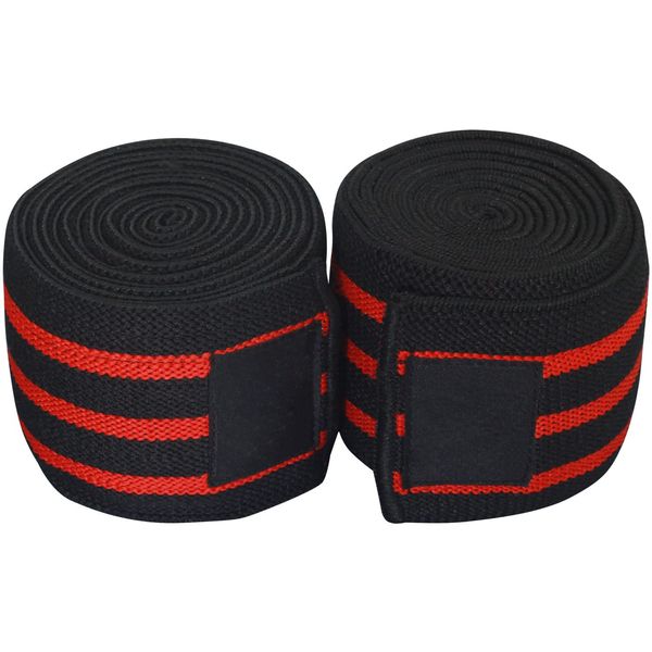 Weightlifting Knee Wrap (Pair), Red