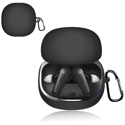 CABOBE for anker Soundcore Liberty 4 Case, Carabiner Included, Anchor Soundcore Liberty 4 Case, Silicone Case, Lightweight, Thin, Shockproof, Anti-Slip, Protective Cover, Drop Prevention, Scratch