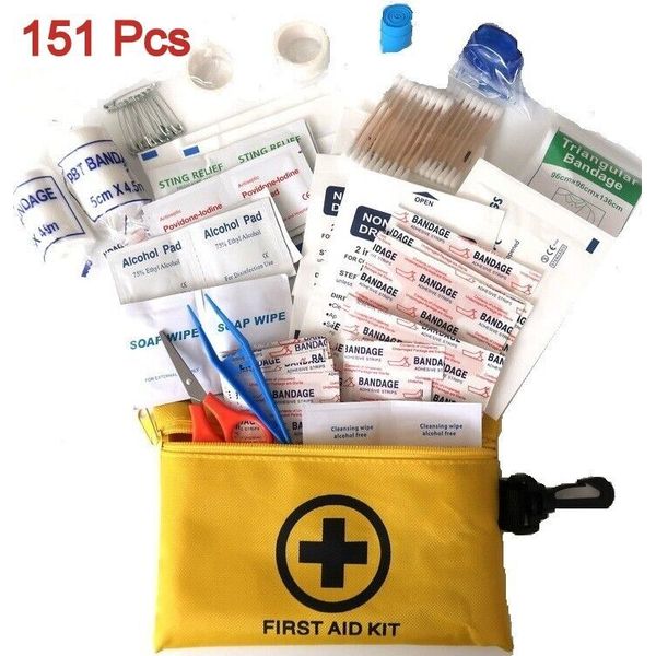 151 Pcs First Aid Kit Medical Emergency Trauma Military Survival Travel Portable