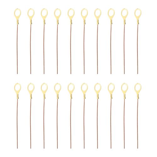 PATIKIL 10 Inch Bare Copper Wire-Copper Grounding Lugs, 20 Pcs Braided Copper Cables with Lug-Copper Connectors for Lighting Grounding