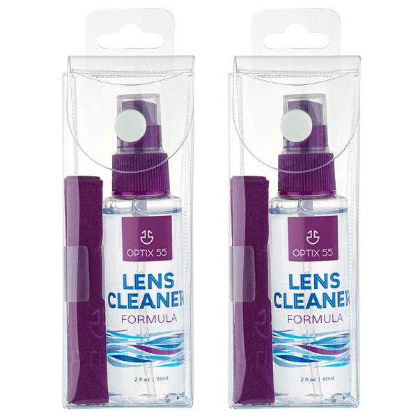 Lens Cleaner Spray Kit - Alcohol & Ammonia Free | (2) 8oz + (1) 2oz Eye Glasses Cleaner Spray + (3) Microfiber Cloths | Safe for Eyeglasses, Lenses & Screens | Streak-Free, Unscented