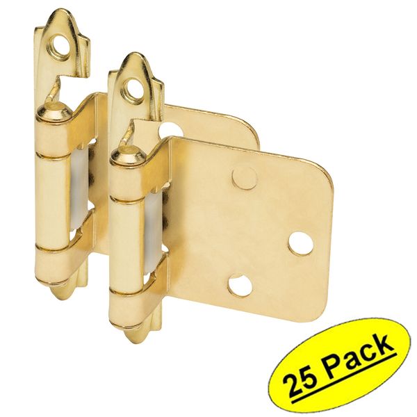 *25 Pack* Cosmas 15539-BB Brushed Brass Hinge Variable Overlay (Pair)