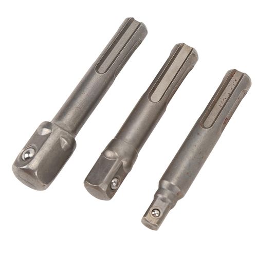 Garosa 3Pcs SDS Plus Socket Driver Set, 1/4 3/8 1/2 Socket Adapters Convert Drill into Power Socket High Occlusion Spring loaded Lock for Impact Driver