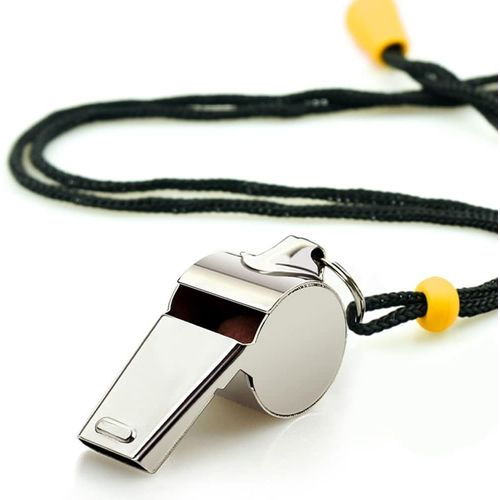 Hipat Whistles, 6 Pack Stainless Steel Sports Whistles with Cord, Loud Clear Sound Whistles Bulk Ideal for Coaches, Referees and Officials