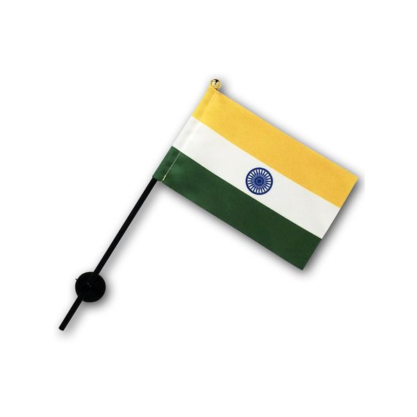 India Flag [Mini Flag Pole with Suction Cup with high-grade TR]