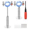 Sourcing Map 2Pcs Pipe Support Bracket, Stainless Steel, Wall Mount & Ceiling Mount, Adjustable Height 100-200mm, OD Pipe 32-34mm