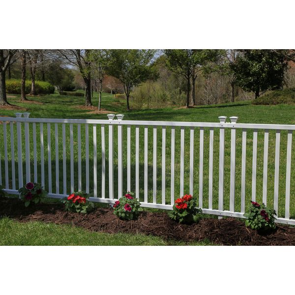 Zippity Outdoor Products ZP19037 No Dig Baskenridge Semi-Permanent Vinyl Fence, White (36in H x 42in W)- 2 pack