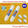 2XOmnipure T40 Post Inline Coconut Carbon Filter 10X2" RO+4 1/4 Straight Fitting