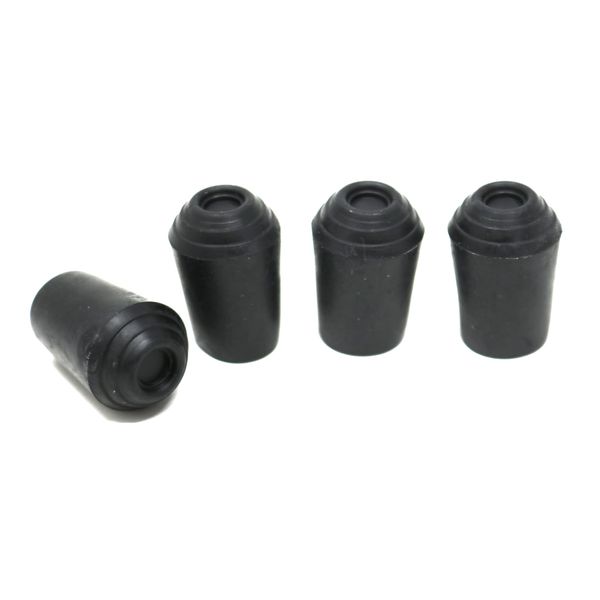 fiXte Small Replacement Walking Stick Cane Crutch Hiking Pole Rubber End Ferrule Black 16mm (4)