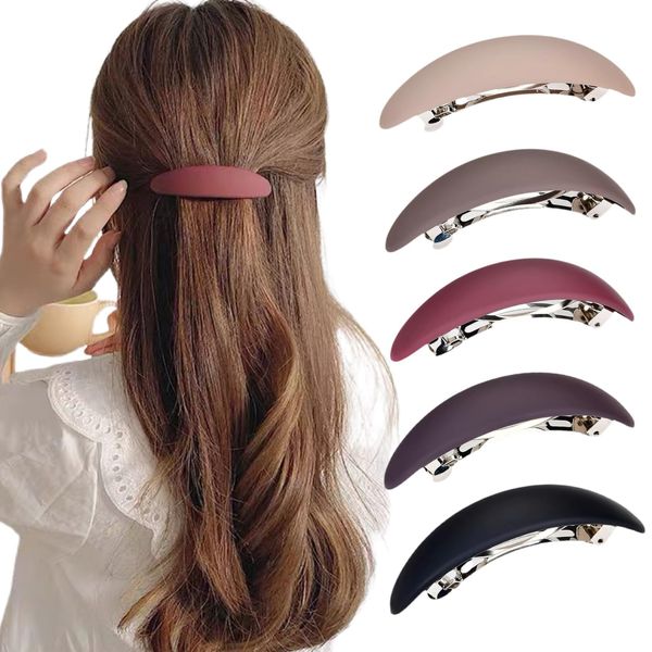 Ypkia 5 Stück Französische Haarspangen Damen Automatisch Haarspange Dünnes Haar Matt Mittel Hair Clip Set Für Frauen Mädchen