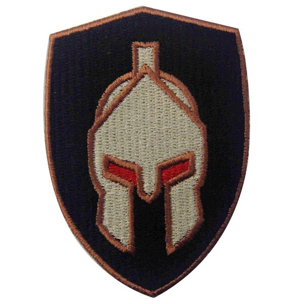 Spartan Battle Helmet Embroidered Badge Iron On Sew On Patch