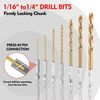 WORKPRO 9-Piece 1/4" Hex Shank Drill Bit Set, HSS Drill Bits from 1/16" to 3/8"