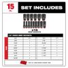 Milwaukee Electric - Shockwave Impact Duty. Socket 1/2. DR 15PC SAE TRA