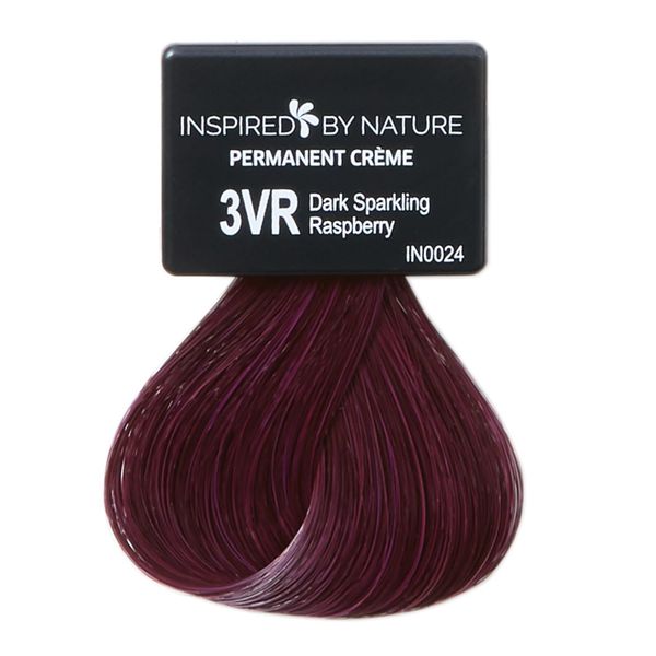 ion Ammonia-Free Permanent Hair Color Dark Sparkling Raspberry 3VR, made from 100% naturally-derived polymers, cruelty free, vegan, PPD free, recyclable packaging, 2.05 oz