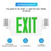 UL Listed 6 Packs Led Green Exit Signs with Battery Backup Combo Exit Lighting.