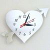 Heart & Arrow Shaped Clocks - Many Colour Choices Silver Mirror 30cm