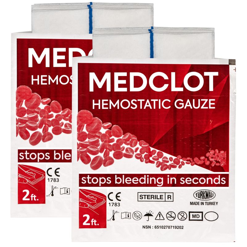 MEDCLOT Hemostatic Gauze – Kaolin Hemostatic Dressing Stops Bleeding ...