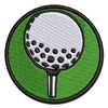 Golf Ball on Tee Multi-Color Embroidered Iron-On Patch Applique - Mini 2.0 Inch
