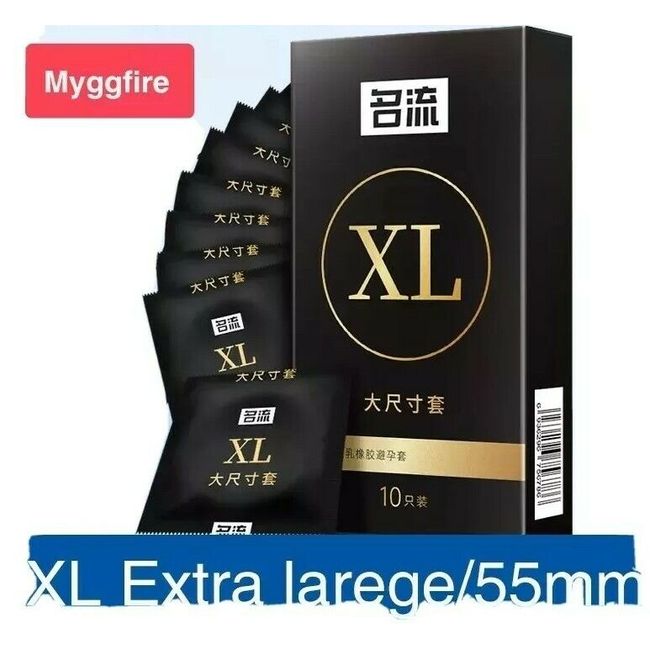 10Pcs Large L-XL Size Ultra Thin Latex Condom for Men Sex Products Condoms 55mm