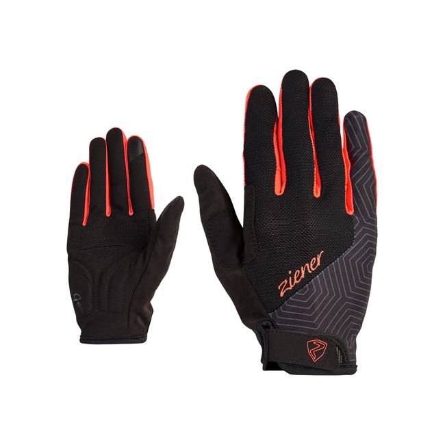 Ziener Damen CEDA Fahrrad/Mountainbike/Radsport-Handschuhe | Langfinger mit Touchfunktion - atmungsaktiv,dämpfend, Signal Peach, 8