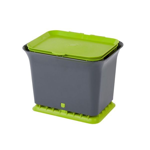 Full Circle Fresh Air Odor-Free Kitchen Compost Bin, Green Slate