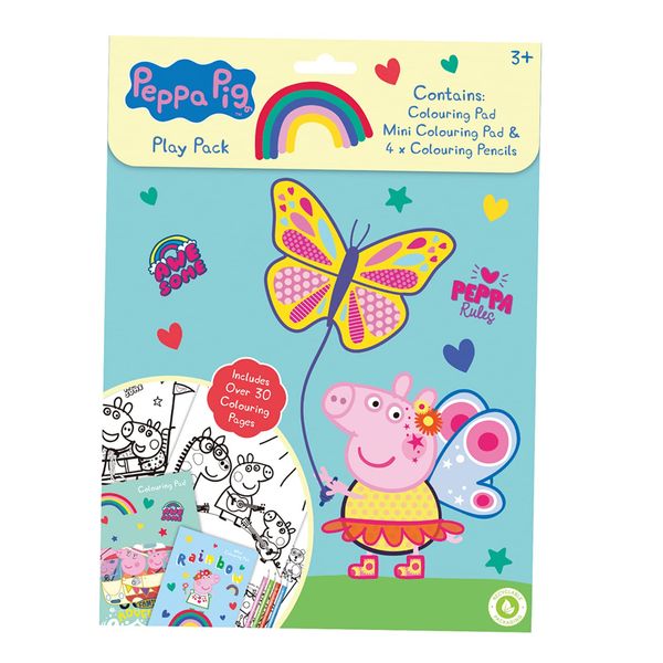 Peppa Pig Play Pack Colouring Pads Pencils Kids Activity Set
