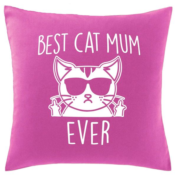 Hippowarehouse Best Cat Mum Ever (Rude) Printed bedroom accessory cushion cover case 41x41cm
