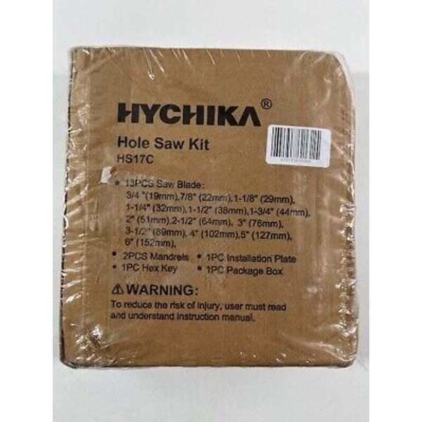 Hole Saw Set HYCHIKA 19 Pcs Hole Saw Kit with 13Pcs Saw Blades, 2 Mandrels, 2