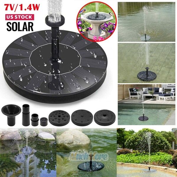 Solar Powered Floating Bird Bath Water Fountain Pump Garden Pond Pool Outdoor US