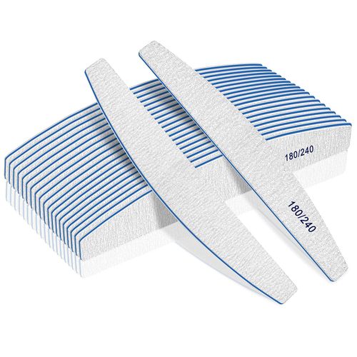 Nail Files, Nail File Professional 180/240 Grit, 12Pcs Nail File for Natural Nails or Thick Nail, Nails File Set Washable and Reusable, Emery Board for Natural Nails Double-Sided