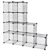 2x 12 Cube Storage Shelf Wire Metal Grid DIY Modular Cabinet Bookcase Bookshelf 