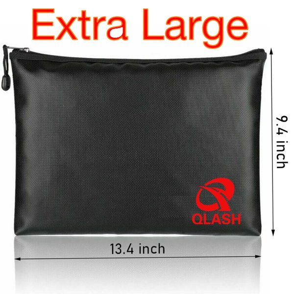 Large  Waterproof & Fireproof Bag Money Cash Passports Document Safe Case Pouch