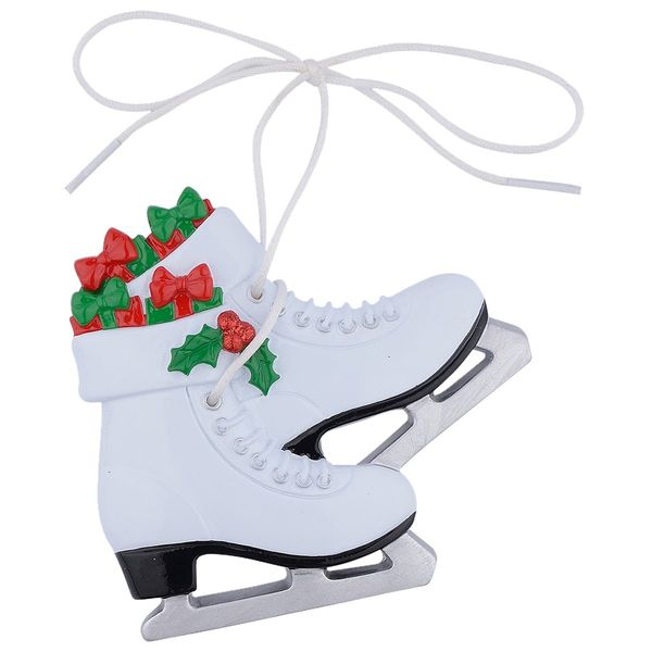 Girl's Ice Skating Shoes Personalized Christmas Ornament Figure Skate Christmas Keepsake Gifts for Ice Hockey Players