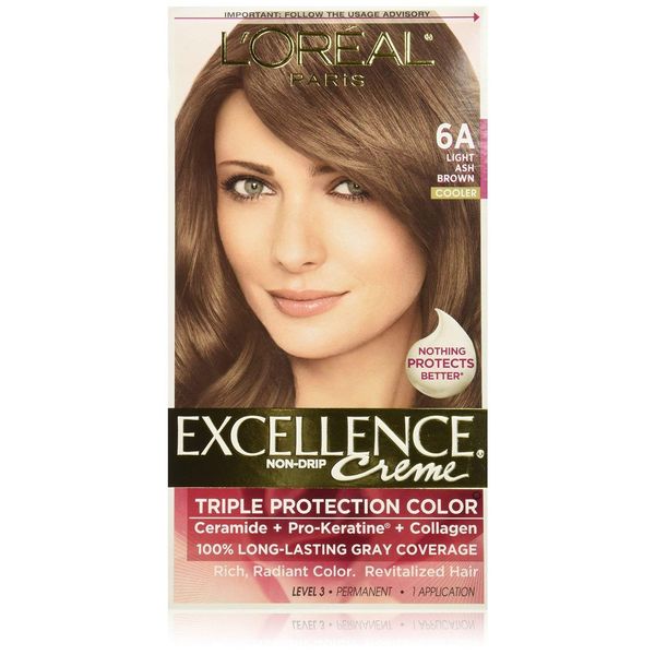 L'Oreal Paris Excellence Crème with Pro-Keratine Complex - 6A Light Ash Brown - 1 EA