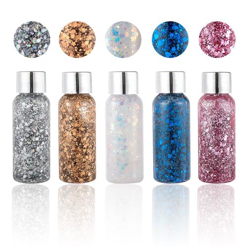 5 Pieces Of Gel Glitter, Mermaid Glitter, Facial Makeup Glitter, Gel Glitter, Eye Makeup Glitter, Nail Art Glitter, Dance And Performance Makeup Glitter