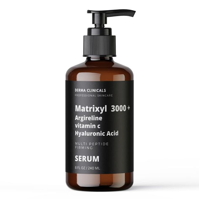 Matrixyl 3000 + Argireline, Vitamin C, Hyaluronic Acid Serum, Anti-Aging Face Serum, Anti-Wrinkle Serum for face, Multi Peptide Firming Serum - 8oz