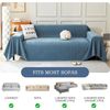 Solid Color Blue Couch Covers Chenille Sofa Cover Non-Slip Couch Protector for 3