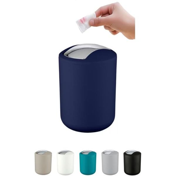 WK "Brasilia Table Top Kitchen Waste/Cosmetics Small Bin (Dark Blue)