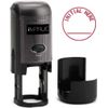 Initial HERE Round Self-Inking Stock Rubber Stamp (3/4" Diameter) - Red Ink