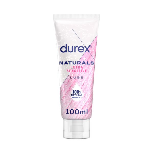 Durex Naturals Lube, Extra Sensitive, 100ml, Water Based, Condom and Toy Compatible, pH friendly, Aloe Vera