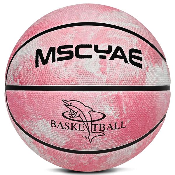 Basketball Size 5, Basketball for Children, Mini Basketball Size 3, Indooor Outdoor Basketball Pink White 3