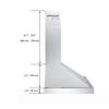 30 Inch Kitchen Wall Mount Range Hood Stainless Steel 500CFM LED Light
