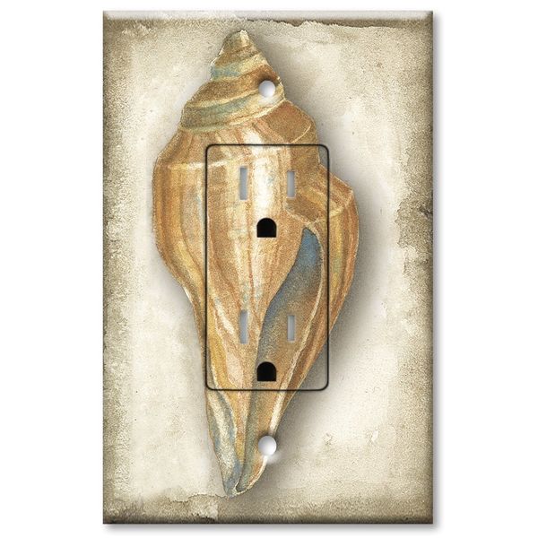 Printed Electrical Outlet with matching Wall Plate - Sea Shell